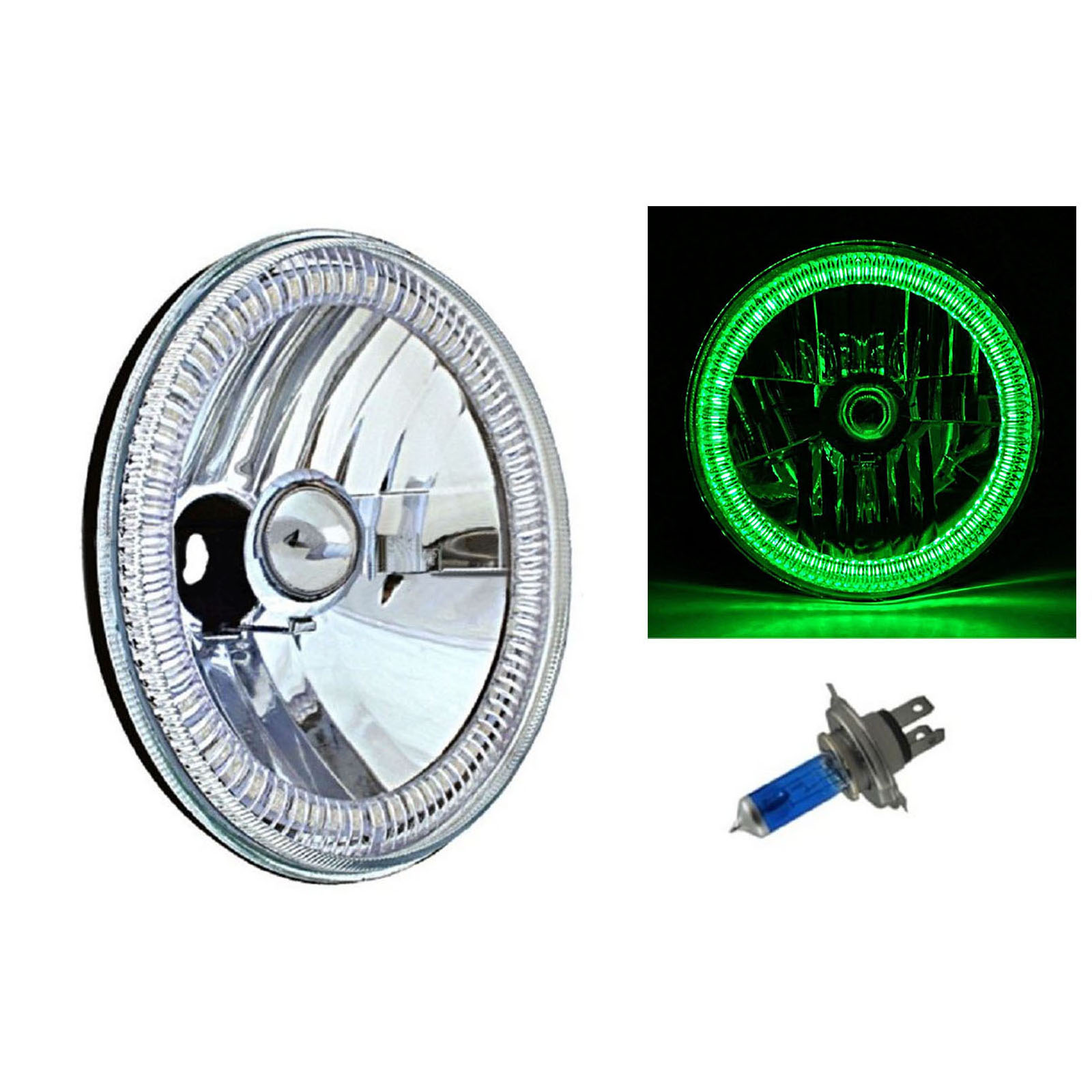 Smd Green Led Halo Angel Eyes H Headlamp Headlight Halogen Light