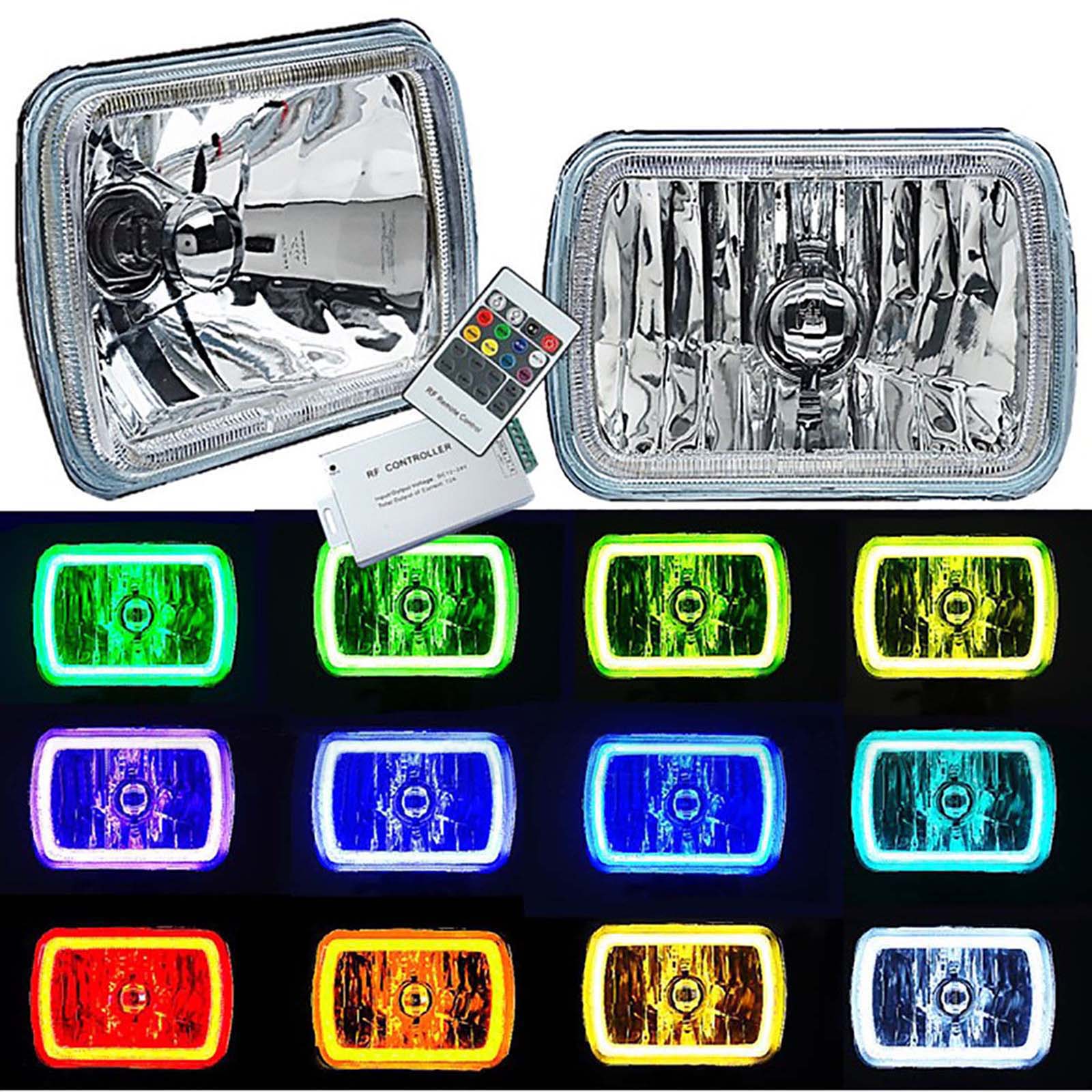 X Color Change Rgb Smd Led Halo Angel Eye Headlight Halogen Light