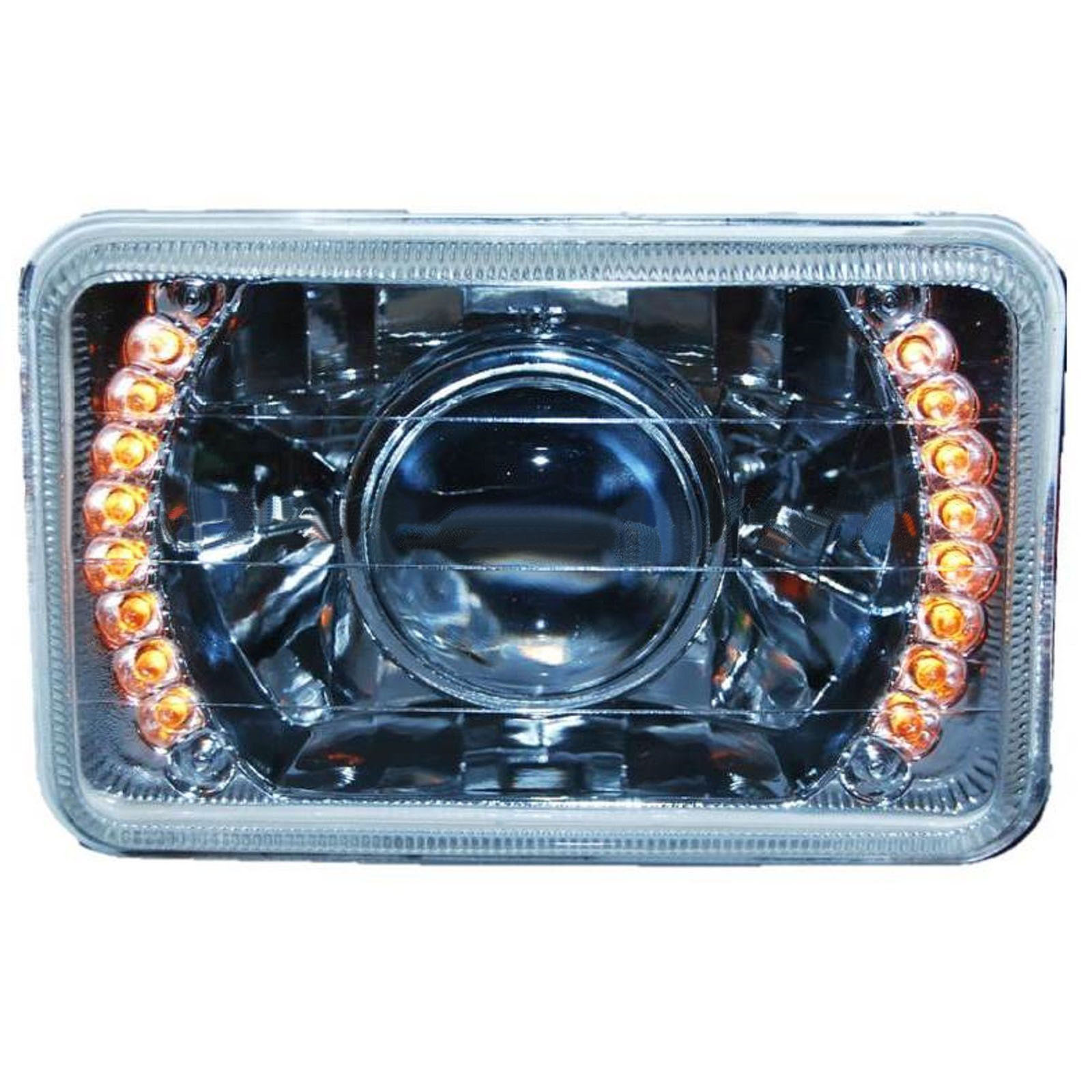 X Amber Led Halo Projector Halogen Headlight Headlamp Bulbs Crystal