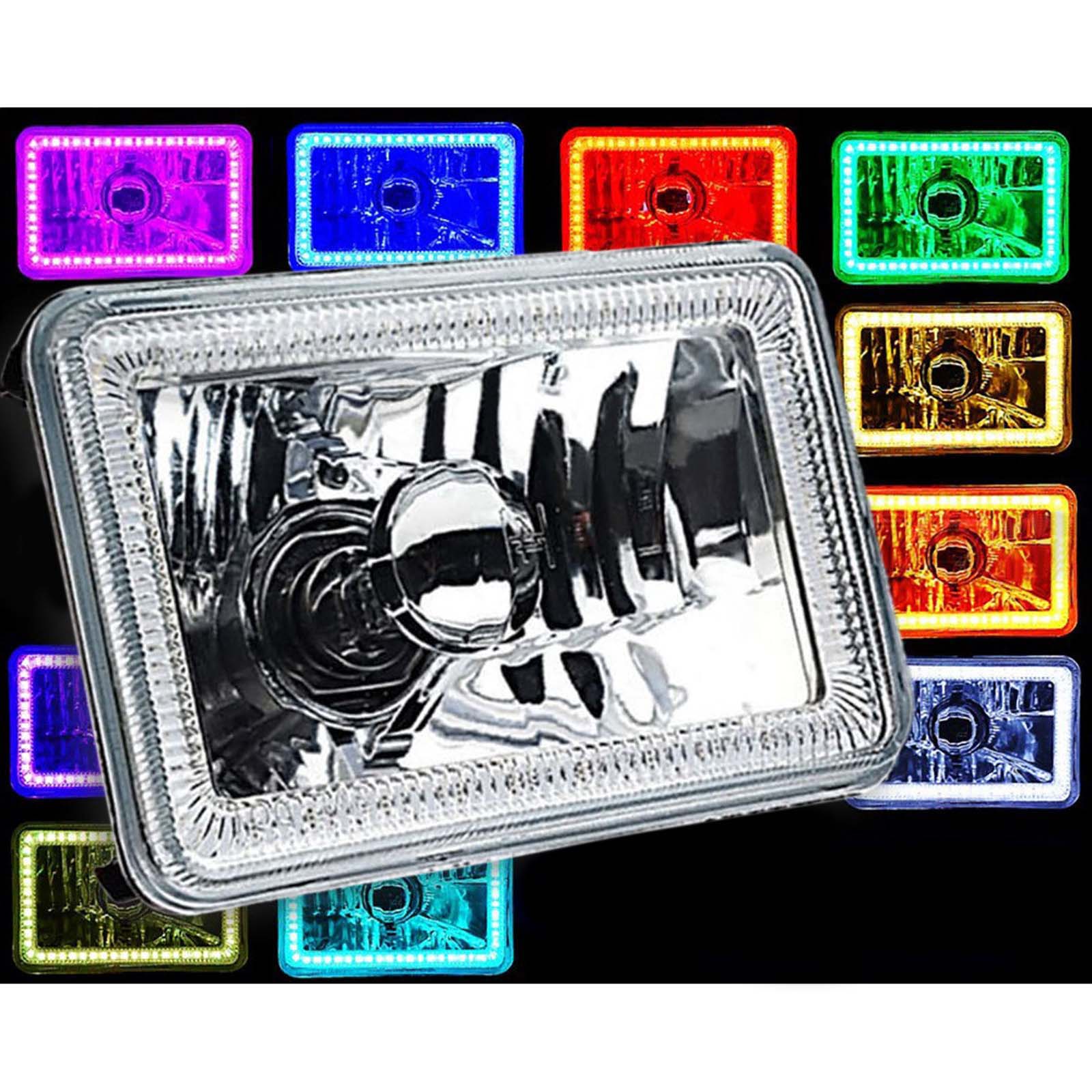 X Color Change Rgb Smd Led Halo Angel Eye Headlight W Halogen