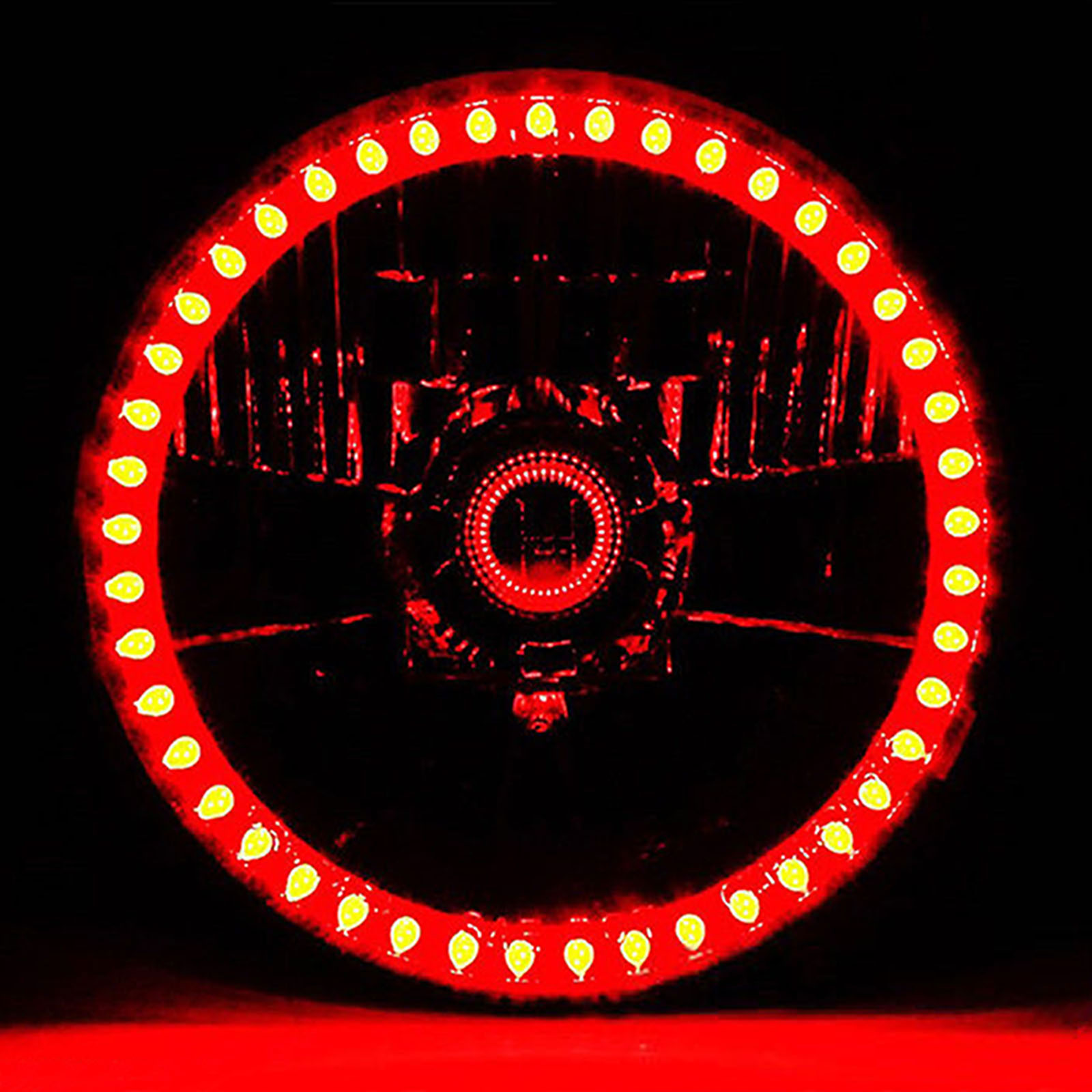 red halogen headlights