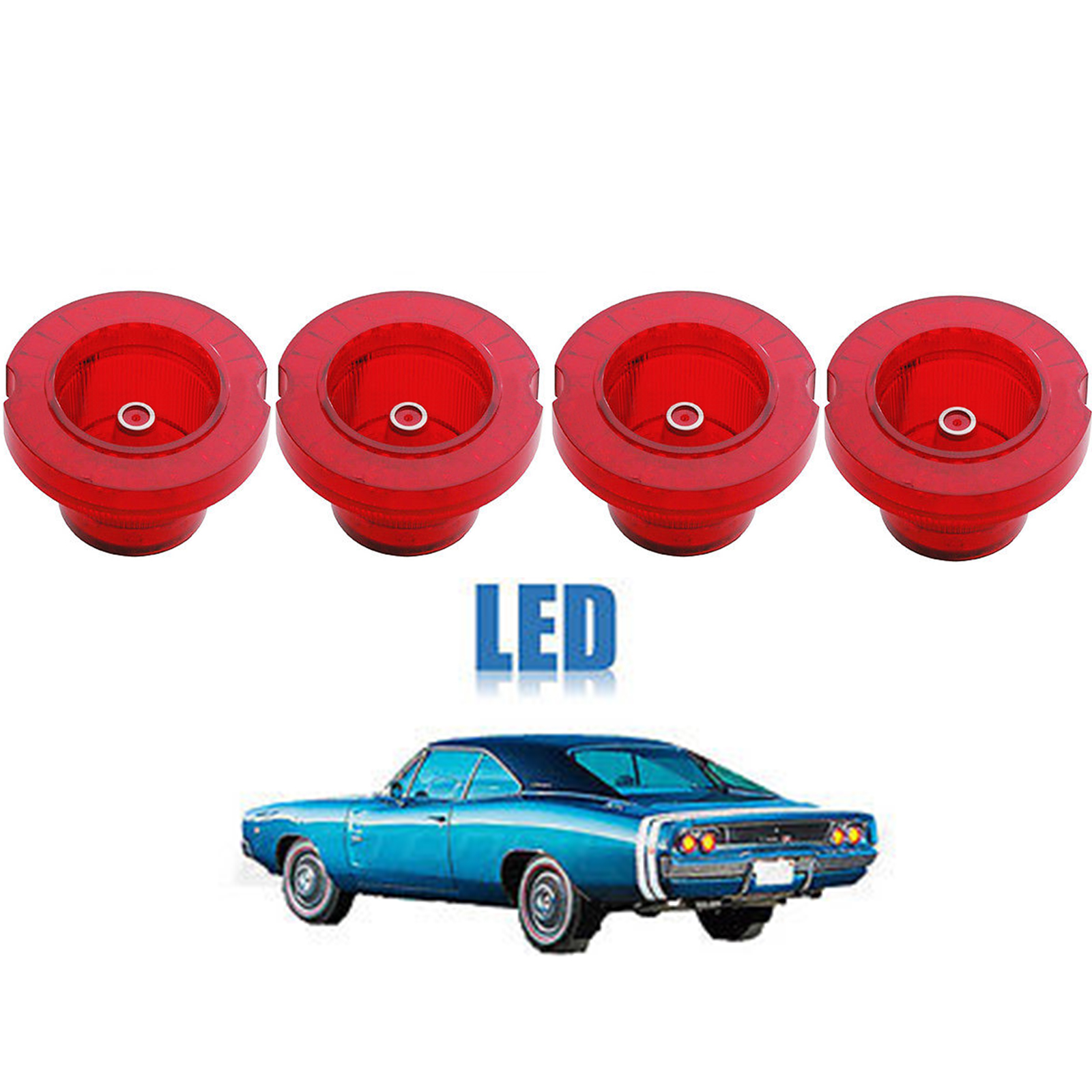 68 Dodge Charger Red Led Tail Brake Turn Signal Light Lens