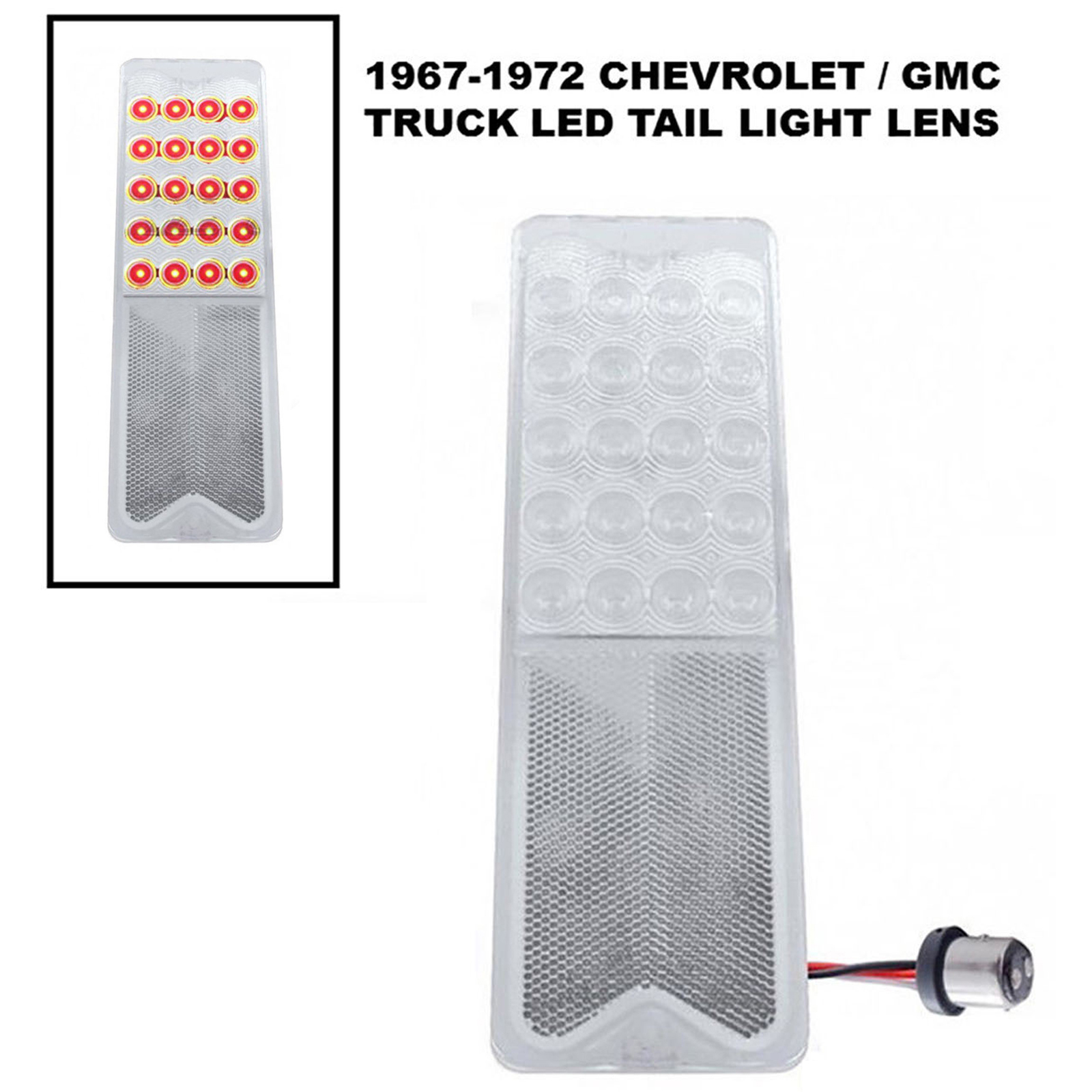 67-72 Chevrolet GMC Truck 20-LED Clear Tail Turn Signal Park Light 1157 Lens