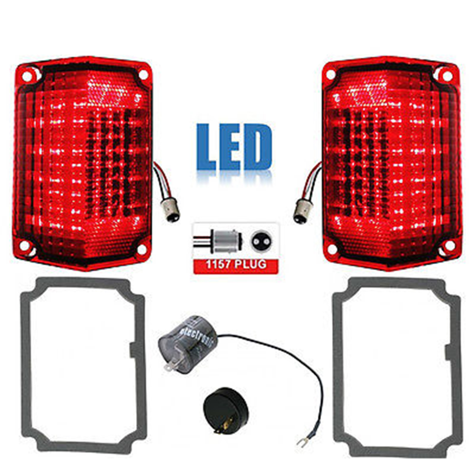 68 69 Chevy El Camino LED Tail Turn Signal Light Lenses w/ Gaskets ...